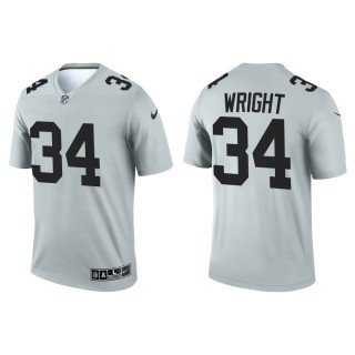 Men's Las Vegas Raiders K.J. Wright #34 Silver 2021 Inverted Legend Jersey
