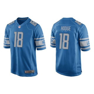 Men's Detroit Lions KhaDarel Hodge #18 Blue Game Jersey