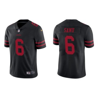 Men's San Francisco 49ers Mohamed Sanu #6 Black Vapor Limited Jersey