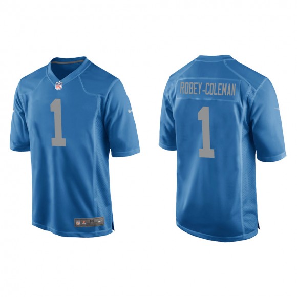 Men's Detroit Lions Nickell Robey-Coleman #1 Blue Throwback Game Jersey