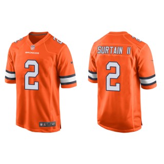Men's Denver Broncos Patrick Surtain II #2 Orange Alternate Game Jersey