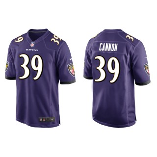 Men's Baltimore Ravens Trenton Cannon #39 Purple Game Jersey