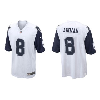 Men's Dallas Cowboys Troy Aikman #8 White Alternate Game Jersey