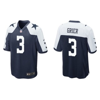 Men's Dallas Cowboys Will Grier #3 Navy Alternate Game Jersey