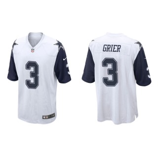 Men's Dallas Cowboys Will Grier #3 White Alternate Game Jersey