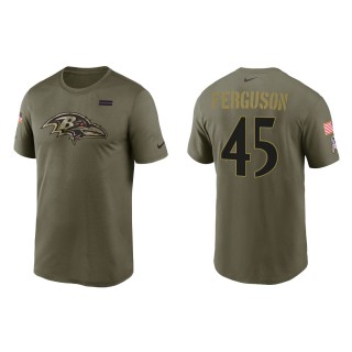 2021 Salute To Service Men's Ravens Jaylon Ferguson Olive Legend Performance T-Shirt