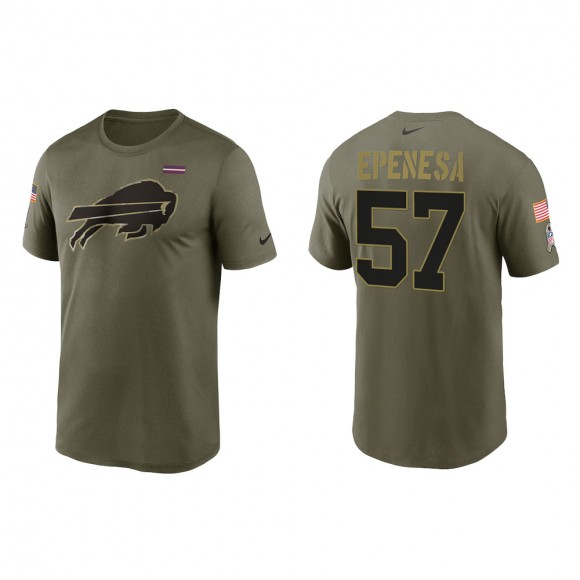 2021 Salute To Service Men's Bills A.J. Epenesa Olive Legend Performance T-Shirt