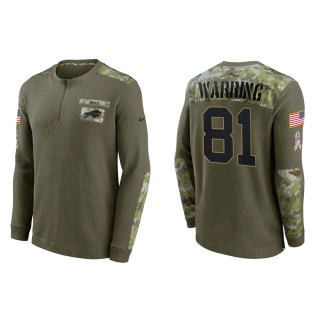 2021 Salute To Service Men's Bills Kahale Warring Olive Henley Long Sleeve Thermal Top