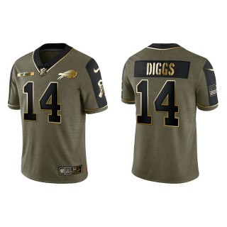 2021 Salute To Service Men's Bills Stefon Diggs Olive Gold Limited Jersey