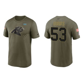 2021 Salute To Service Men's Panthers Brian Burns Olive Legend Performance T-Shirt