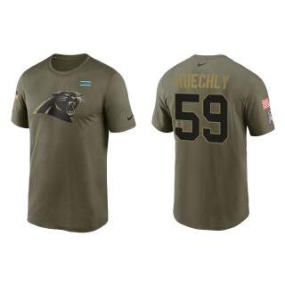 2021 Salute To Service Men's Panthers Luke Kuechly Olive Legend Performance T-Shirt