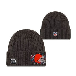 Browns Charcoal 2021 NFL Crucial Catch Knit Hat