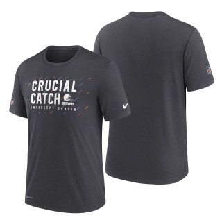 Browns Charcoal 2021 NFL Crucial Catch Performance T-Shirt
