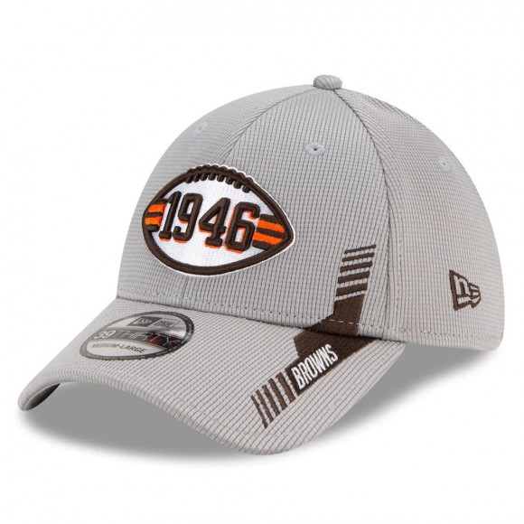 Cleveland Browns Gray 2021 NFL Sideline Home Historic Logo 39THIRTY Hat