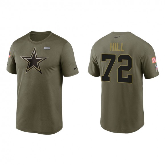 2021 Salute To Service Men's Cowboys Trysten Hill Olive Legend Performance T-Shirt