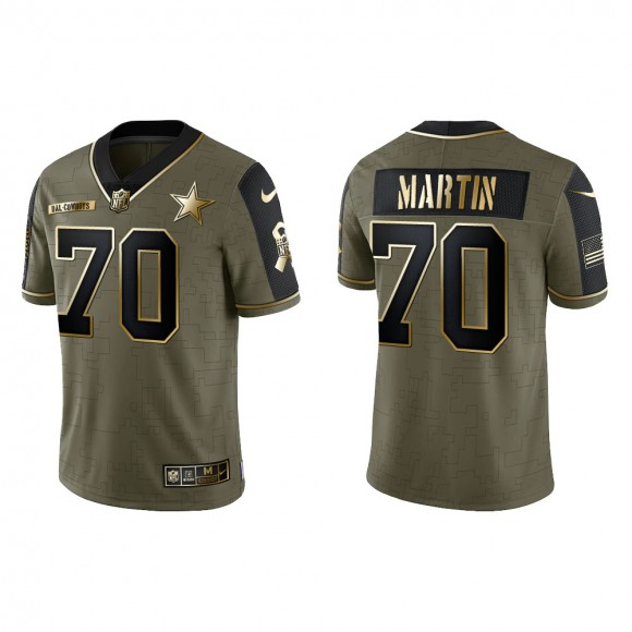 2021 Salute To Service Men's Cowboys Zack Martin Olive Gold Limited Jersey