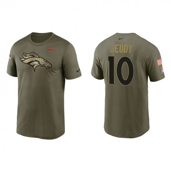 2021 Salute To Service Men's Broncos Jerry Jeudy Olive Legend Performance T-Shirt