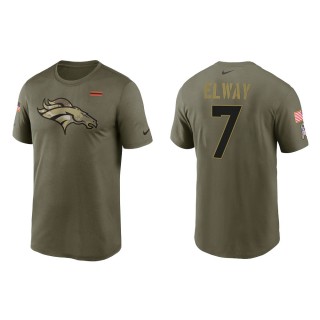 2021 Salute To Service Men's Broncos John Elway Olive Legend Performance T-Shirt