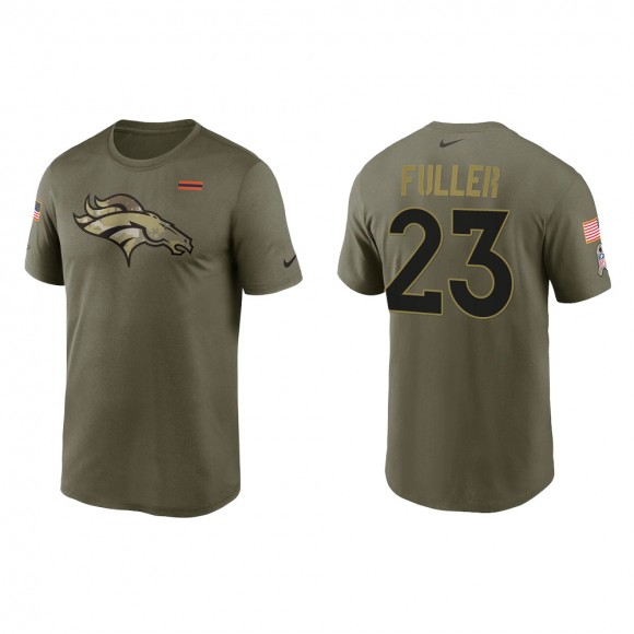 2021 Salute To Service Men's Broncos Kyle Fuller Olive Legend Performance T-Shirt