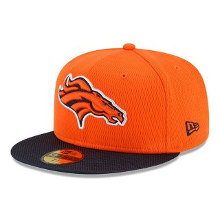 Denver Broncos Orange Black 2021 NFL Sideline Road 59FIFTY Hat
