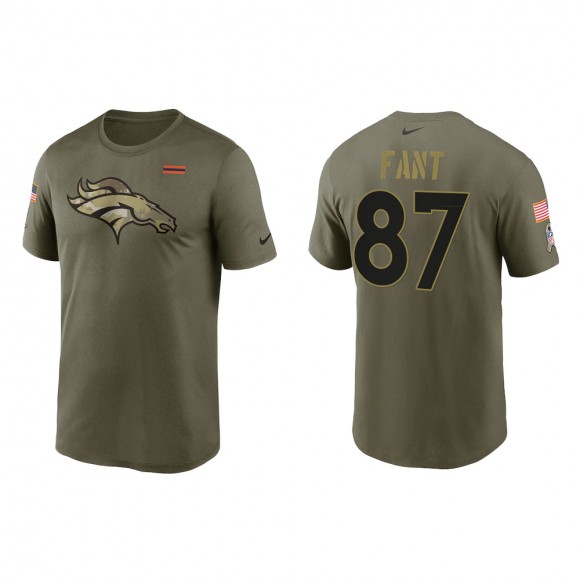 2021 Salute To Service Men's Broncos Noah Fant Olive Legend Performance T-Shirt
