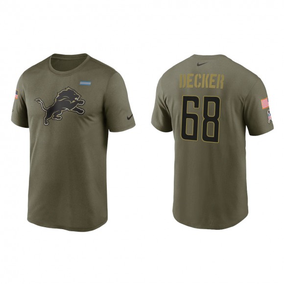 2021 Salute To Service Men's Lions Taylor Decker Olive Legend Performance T-Shirt