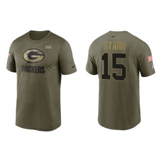2021 Salute To Service Men's Packers Bart Starr Olive Legend Performance T-Shirt