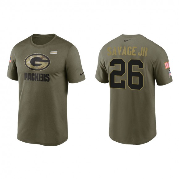 2021 Salute To Service Men's Packers Darnell Savage Jr. Olive Legend Performance T-Shirt