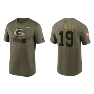 2021 Salute To Service Men's Packers Equanimeous St. Brown Olive Legend Performance T-Shirt