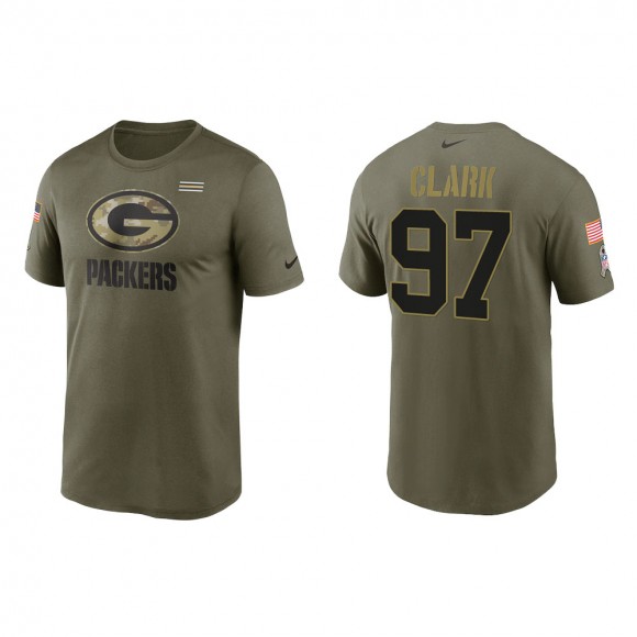 2021 Salute To Service Men's Packers Kenny Clark Olive Legend Performance T-Shirt