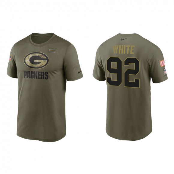 2021 Salute To Service Men's Packers Reggie White Olive Legend Performance T-Shirt