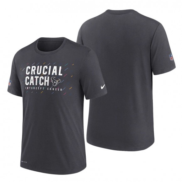 Texans Charcoal 2021 NFL Crucial Catch Performance T-Shirt