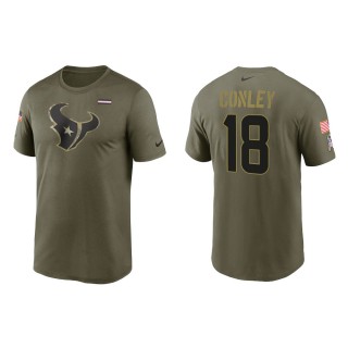 2021 Salute To Service Men's Texans Chris Conley Olive Legend Performance T-Shirt
