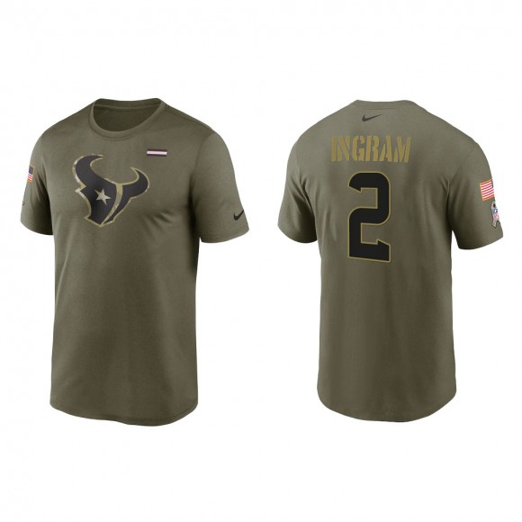 2021 Salute To Service Men's Texans Mark Ingram Olive Legend Performance T-Shirt