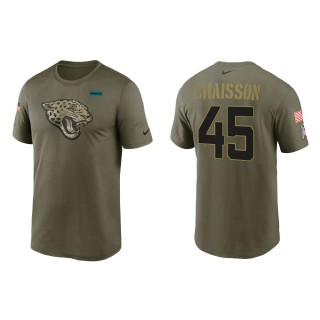 2021 Salute To Service Men's Jaguars K'Lavon Chaisson Olive Legend Performance T-Shirt