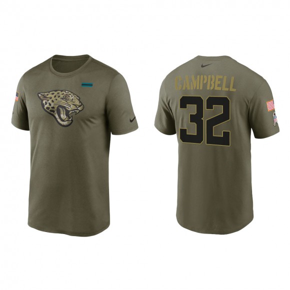 2021 Salute To Service Men's Jaguars Tyson Campbell Olive Legend Performance T-Shirt