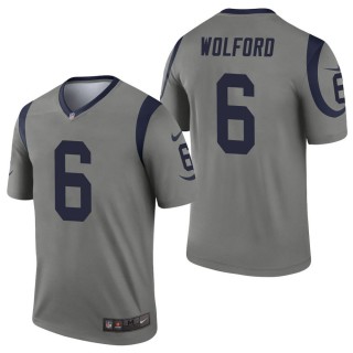 Men's Los Angeles Rams John Wolford Gray Inverted Legend Jersey