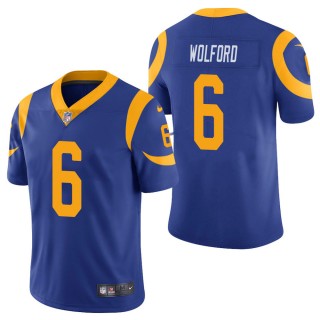 Men's Los Angeles Rams John Wolford Royal Vapor Limited Jersey