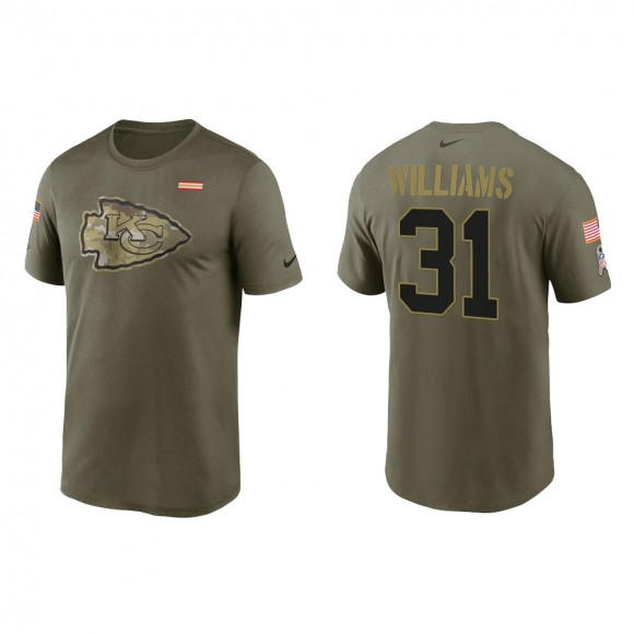 2021 Salute To Service Men's Chiefs Darrel Williams Olive Legend Performance T-Shirt