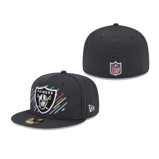 Raiders Charcoal 2021 NFL Crucial Catch 59FIFTY Fitted Hat