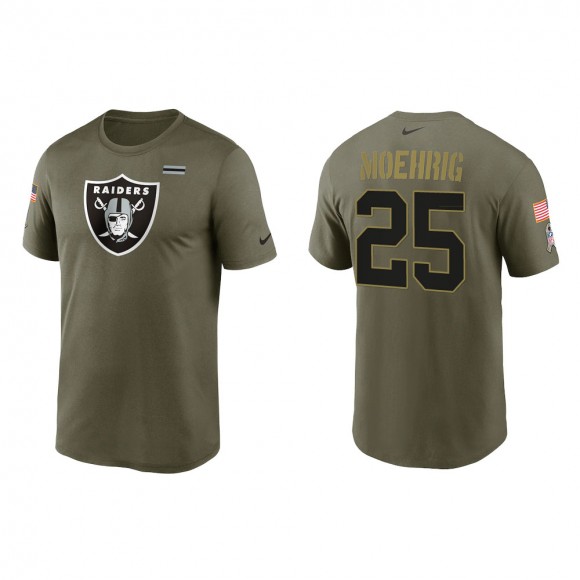 2021 Salute To Service Men's Raiders Trevon Moehrig Olive Legend Performance T-Shirt
