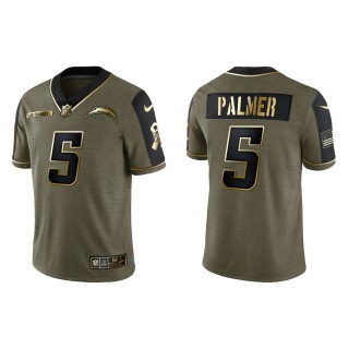 2021 Salute To Service Men's Chargers Josh Palmer Olive Gold Limited Jersey