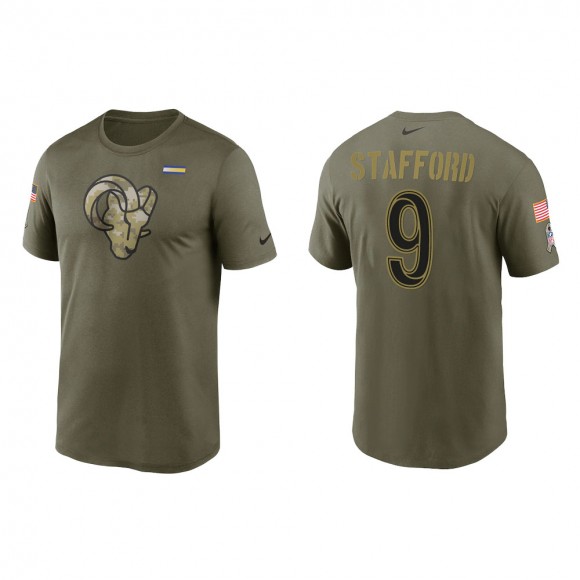 2021 Salute To Service Men's Rams Matthew Stafford Olive Legend Performance T-Shirt