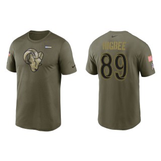 2021 Salute To Service Men's Rams Tyler Higbee Olive Legend Performance T-Shirt