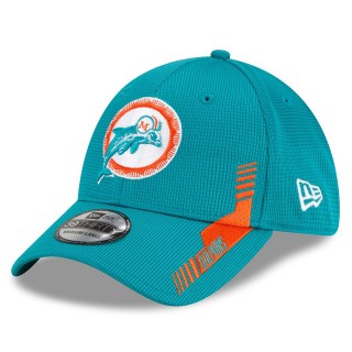 Miami Dolphins Aqua 2021 NFL Sideline Home Historic Logo 39THIRTY Hat