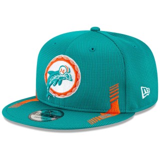 Miami Dolphins Aqua 2021 NFL Sideline Home Historic Logo 9FIFTY Snapback Hat
