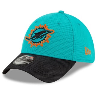 Miami Dolphins Aqua Black 2021 NFL Sideline Road 39THIRTY Hat