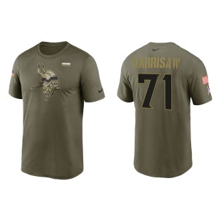 2021 Salute To Service Men's Vikings Christian Darrisaw Olive Legend Performance T-Shirt
