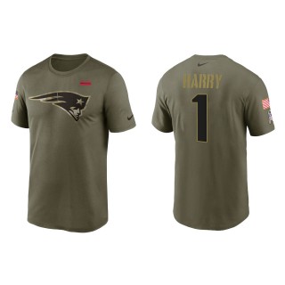 2021 Salute To Service Men's Patriots N'Keal Harry Olive Legend Performance T-Shirt
