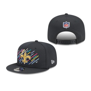 Saints Charcoal 2021 NFL Crucial Catch 9FIFTY Snapback Adjustable Hat